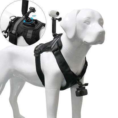 Dog Harness for All Action Cameras Soft Adjustable Dog Harness Mount for Large Medium Small Dogs Used for Chest Back Fixation