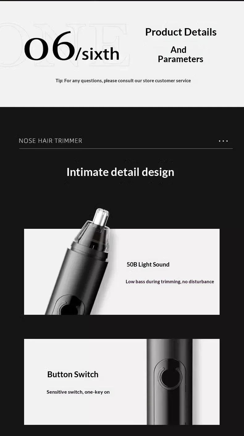 Mini Electric Nose & Facial Hair Trimmer Painless Safe for Men Women Ears Eyebrow Portable Waterproof Rechargeable Grooming