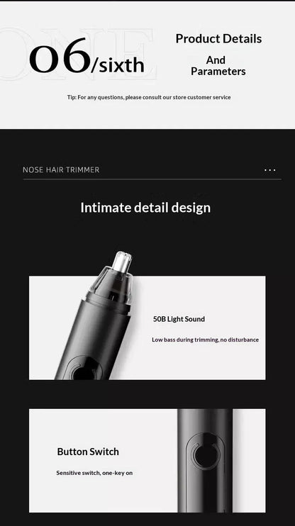 Mini Electric Nose & Facial Hair Trimmer Painless Safe for Men Women Ears Eyebrow Portable Waterproof Rechargeable Grooming