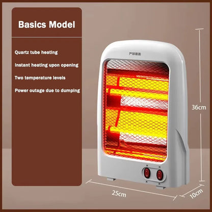 DMWD Electric Heater Portable Quartz Tube Heating Machine Bedroom Office Small Sun Heater Winter Warmer Thermal Heating Radiator