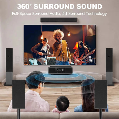 5.1 Channel Home Theater System 200W Peak Power Subwoofer Bluetooth 5.0 Wireless Microphone Wall Mount Speakers For Home KTV
