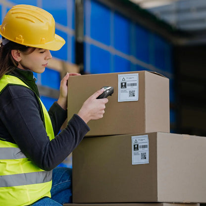 EYOYO Portable Bluetooth 1D Bar Code 2D QR Scanner with Digital Display Can Add Custom Prefix/Suffix Digits,Keyboard Keys