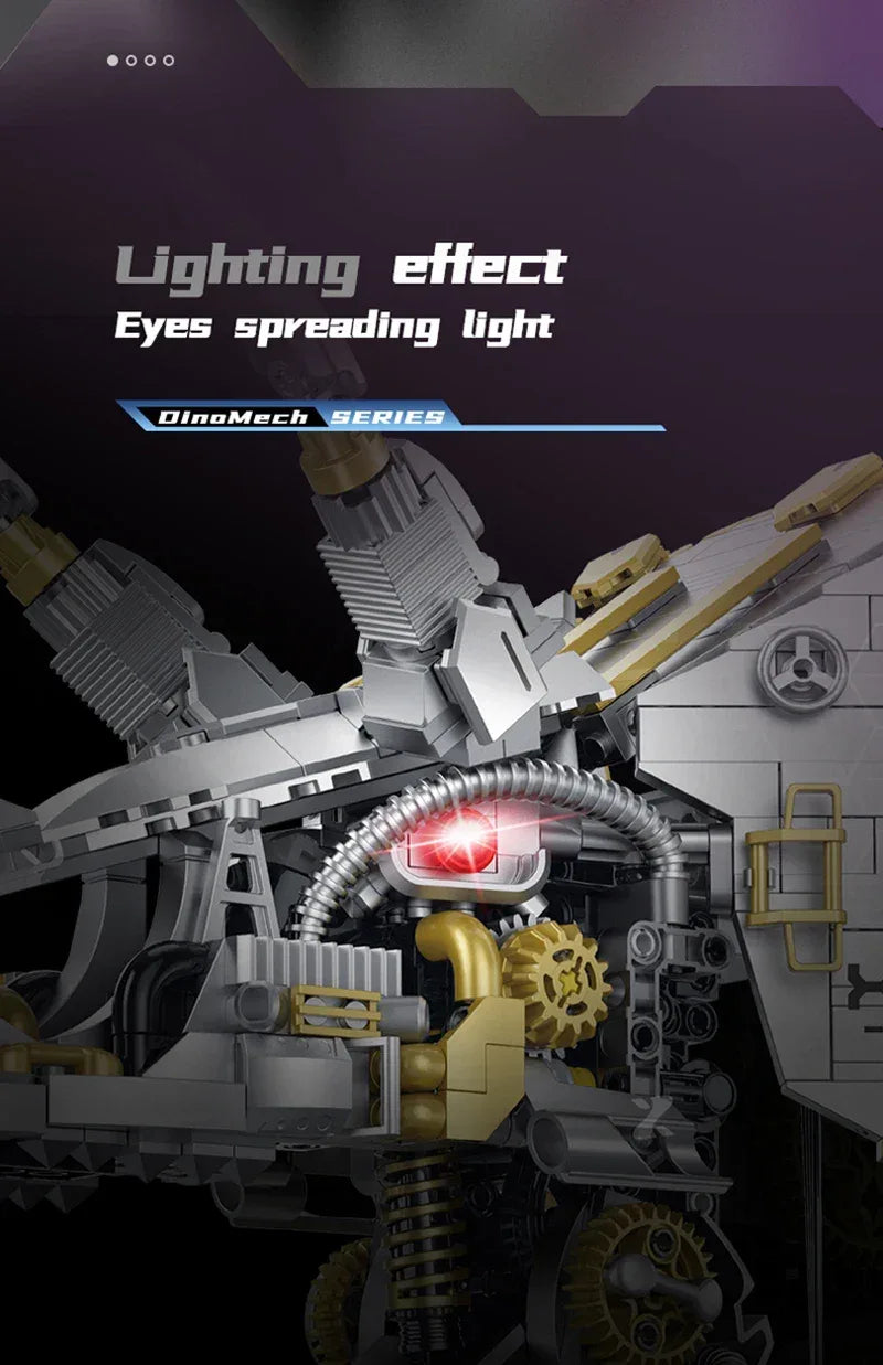 Mechanical Dinosaurs Building Blocks Model Simulated Electric Toys Christmas Gifts for Boys Kids Children Technical Toy Ornament