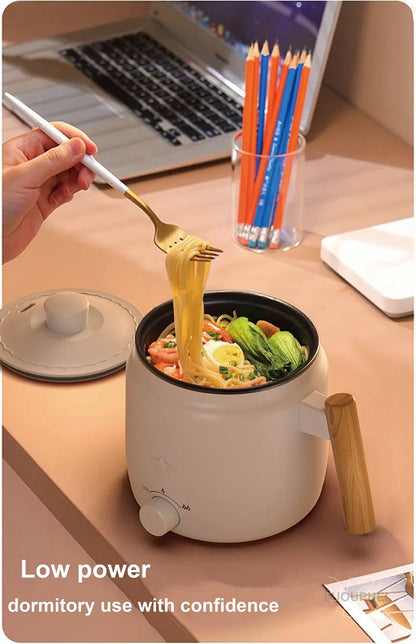 1.2L Electric Cooker Student Dormitory Low Power Noodle Cooker Multifunction Pot Portable Travel Mini Electric Hot Pot 200W