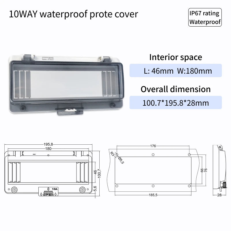 Outdoor Waterproof Window Cover with Lockable Circuit Breaker Electrical Box, Transparent Cover for IP67-Rated Button and Instru