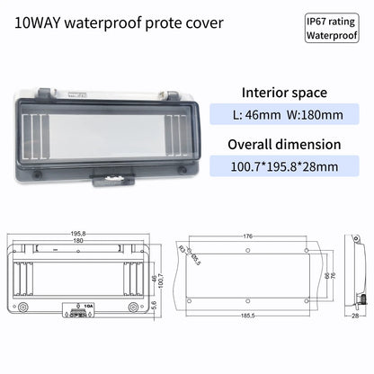 Outdoor Waterproof Window Cover with Lockable Circuit Breaker Electrical Box, Transparent Cover for IP67-Rated Button and Instru