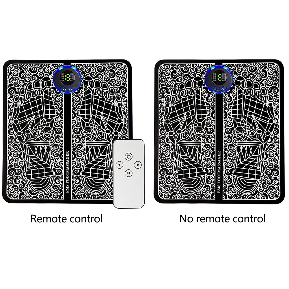 EMS Foot Booster Foot Circulation Massager 8 Modes USB Rechargeable Leg Muscle Stimulator Remote Control for Relax Feet and Legs