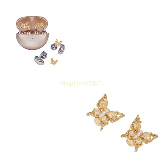 Best Seller 1 Pair Butterfly Themed Ear Clip Embellishment Zircon Detail Earbuds Ornament For Freeclip 1/2 Wireless Equipment