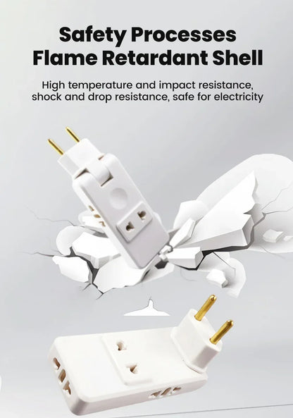 Protable Travel Power Converter Wall Outlet Plug Adaptors 4 in 1 EU 4.8MM Extension Chargers Adapter 180° Rotation Plug Adapter