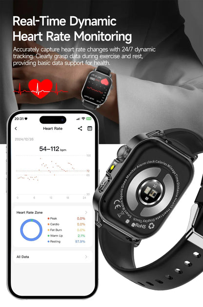 2026 New Health Smart Watch Precise Measurement ECG+PPG Blood Pressure Uric Acid Body Fat Analysis call SmartWatch For Men Women