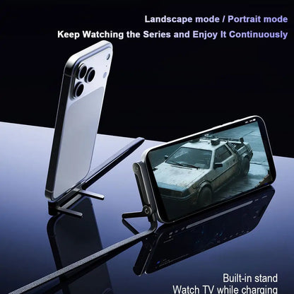 240W Fast Charging Phone Holder Data Fast Charging Cable Phone Tablet Built in Foldable KickStand Holder 2-in-1 Type-C To C