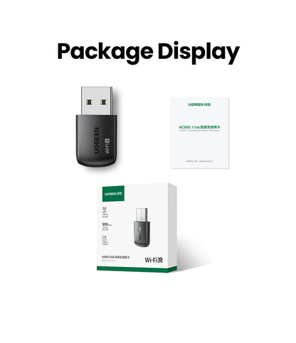 UGREEN WiFi Adapter WiFi6 AX900 AX1800 5G&2.4G Dual Band Dongle for PC Laptop Wifi Antenna USB Ethernet Receiver Network Adapter