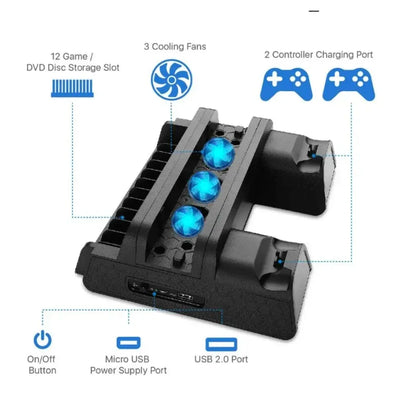 Stand Fan For Support Sony Play Station PS4 Pro Slim Console Playstation PS 4 Game Controller Cooler Accessories Cooling Control