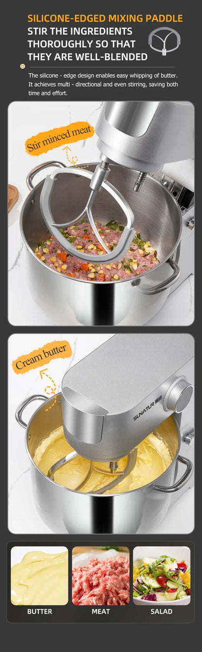 SUNATUR 16L Stand Mixer 2200w electric kitchen blender Commercial Food processor Large capacity Two kneading hooks dough mixer
