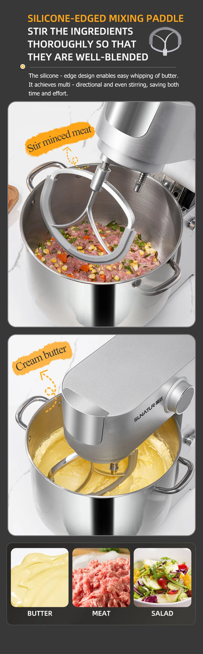 SUNATUR 16L Stand Mixer 2200w electric kitchen blender Commercial Food processor Large capacity Two kneading hooks dough mixer