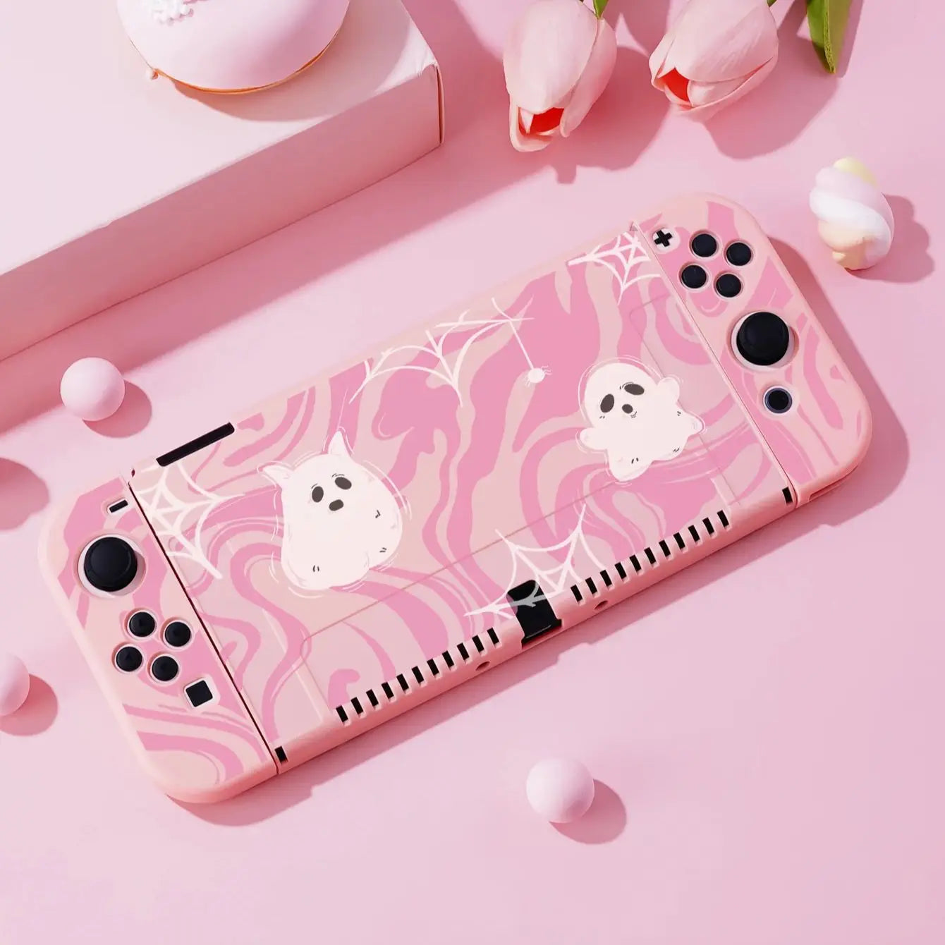 Ghost Protector Case for Nintendo Switch OLED, NS Game Accessories,Handheld Separable Shell for NS Joycon, Switch Oled Cove