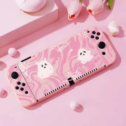 Ghost Protector Case for Nintendo Switch OLED, NS Game Accessories,Handheld Separable Shell for NS Joycon, Switch Oled Cove