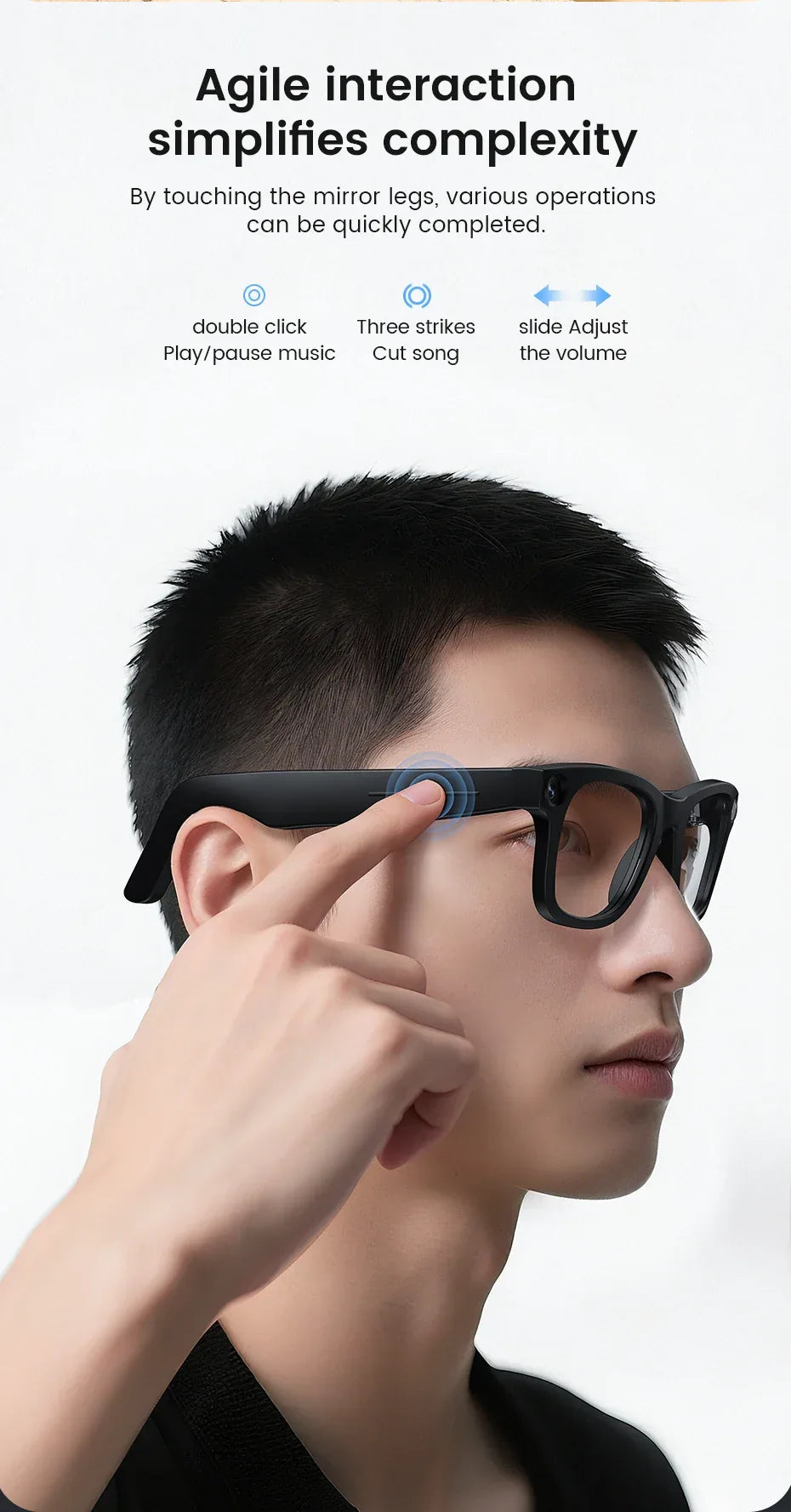 Smart Glasses AI Translation，Photography, Videography，Audio Recording WiFi Transmission Functio Color-Changing Smart Sunglasses
