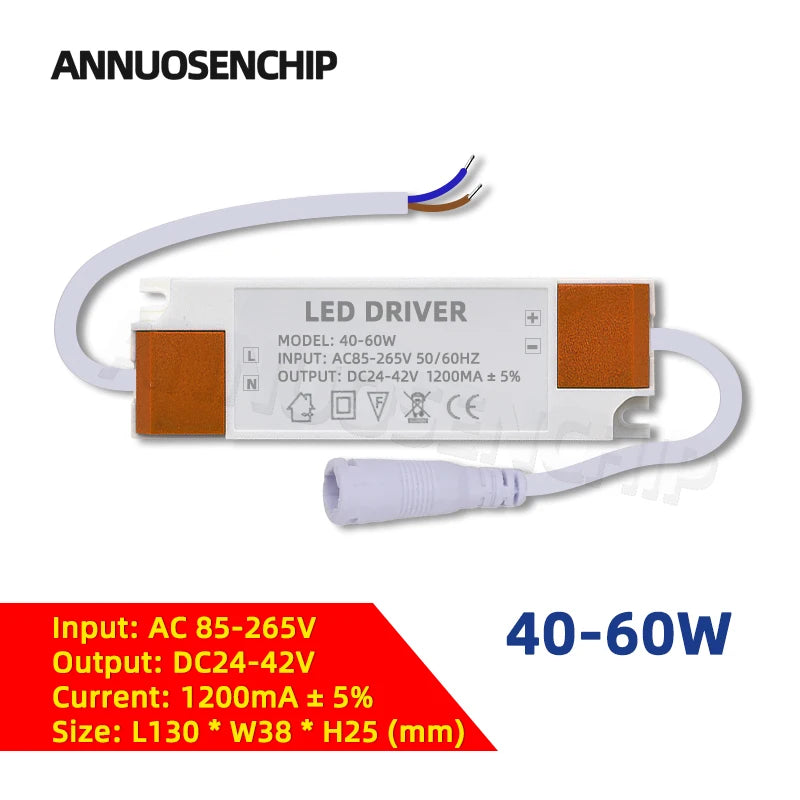 Hot 300mA 600mA LED Constant Current Driver Power Supply 85-265V AC to DC Lighting Transformers for Downlight Lamp Ceiling Light