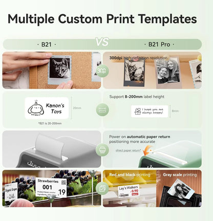 Niimbot B21 B21PRO Mini Adhesive Label Printer Wireless Portable Thermal inkless Maker Photo Barcode PriceTag Sticker 200 300dpi