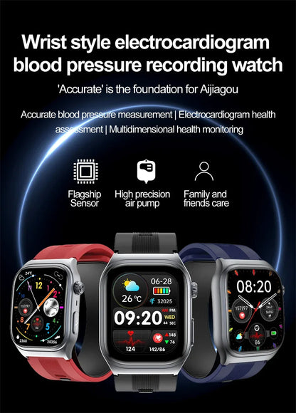 Sapphire Glass Air Pump Airbag Test Three High Smart Watches Men ECG Heart Rate Blood Pressure Health Tracker NFC Smartwatch