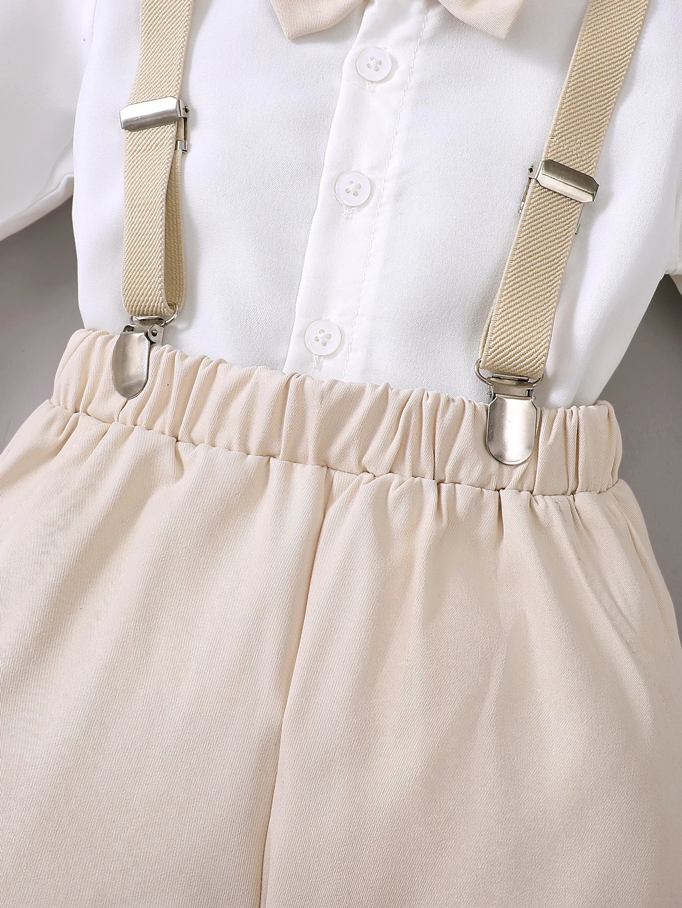 Summer   0-1  Years   Old   Infant   Baby   Boys   Long  Shirt   And   Strap  Pants   Little   Gentleman   2-Piece    Set