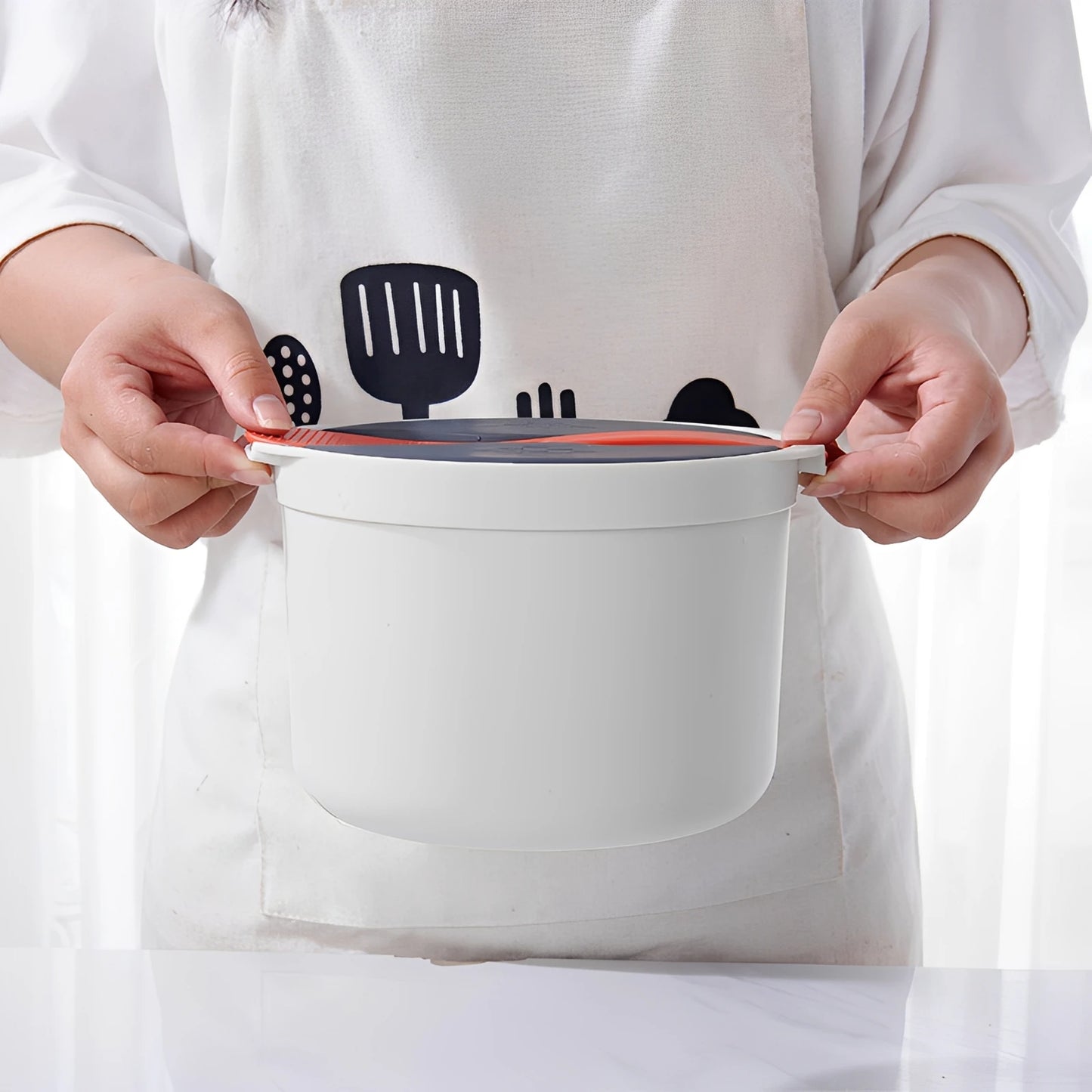 Microwave Oven Rice Cooker Food Container Multifunction Steamer Rice Cooker Portable Bento Lunch Box Steaming Utensils