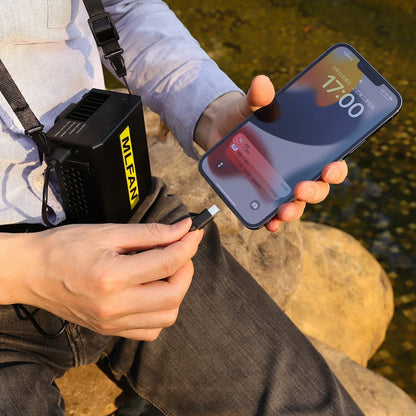 Waist Clip Fan Portable Mini Hanging Neck Fan USB Rechargeable Fan Small Outdoor Camping Waist Fan with 10000mAh Power Bank