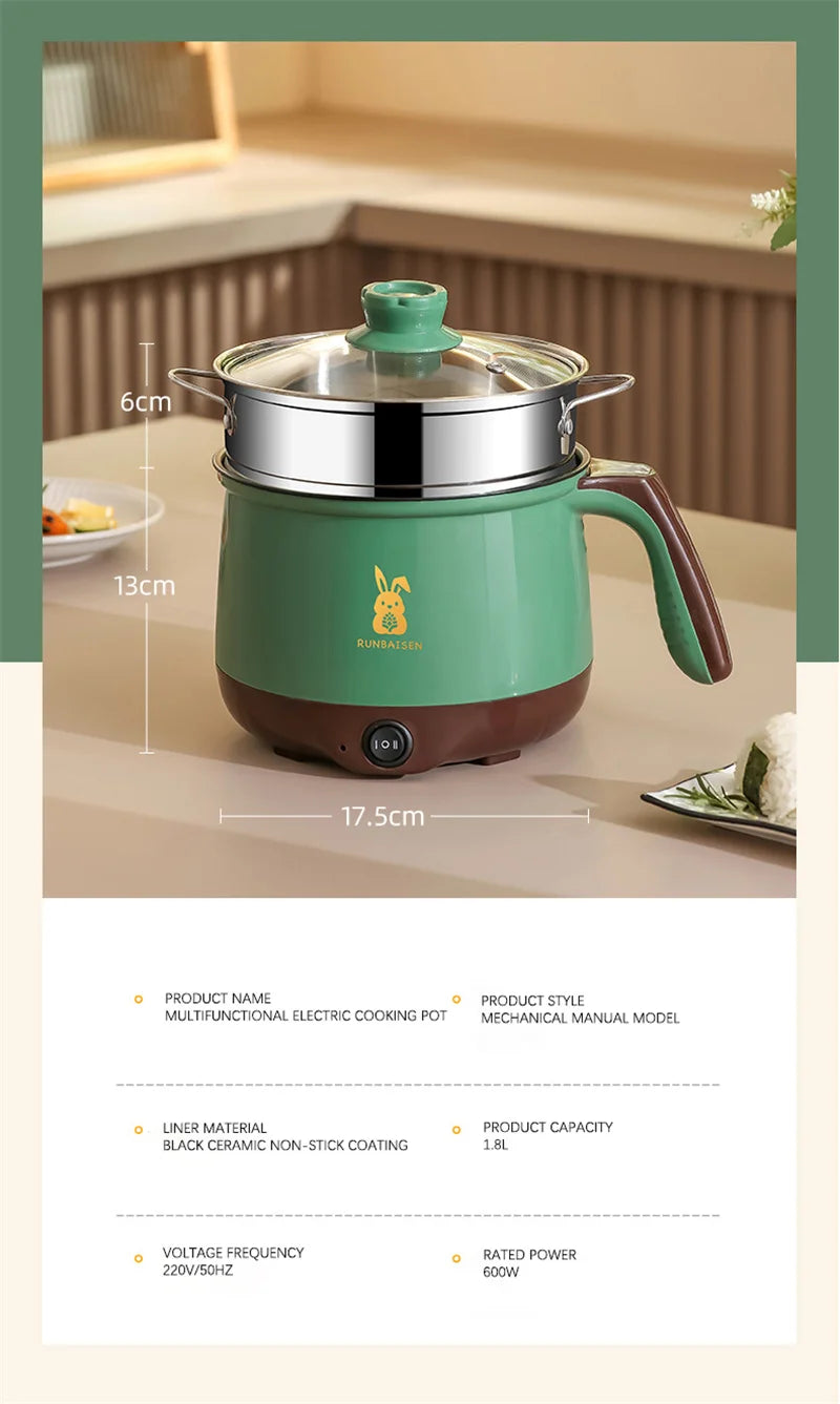 Multi Cookers Electric Rice Cooker Non-stick Pan Heating Pan Electric Cooking Pot Machine Double Layer Steamed Eggs Pan Soup Pot