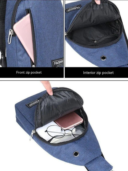 2023 New Chest Bag Fashion New Solid Color Men Chest Bag Outdoor Casual Fashion One Shoulder Crossbody Bag
