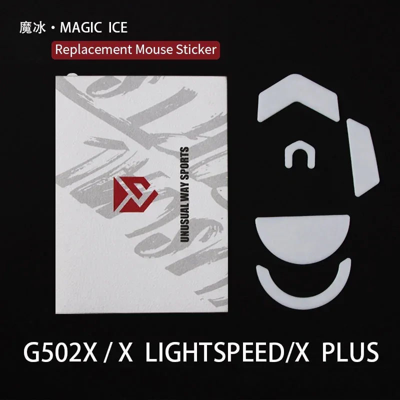 UnusualWaySports Mouse Skates Feet G502X PLUS Lightspeed Glides Curve Edge Magic Ice Silver Fox Version