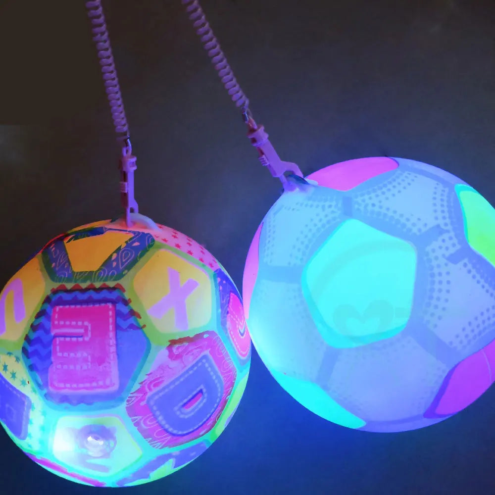 Luminous Ball Flashing Sport Fitness Portable Inflatable Throwing Bouncy Ball Rubber Parent-child Outdoor Interactive Games Toys