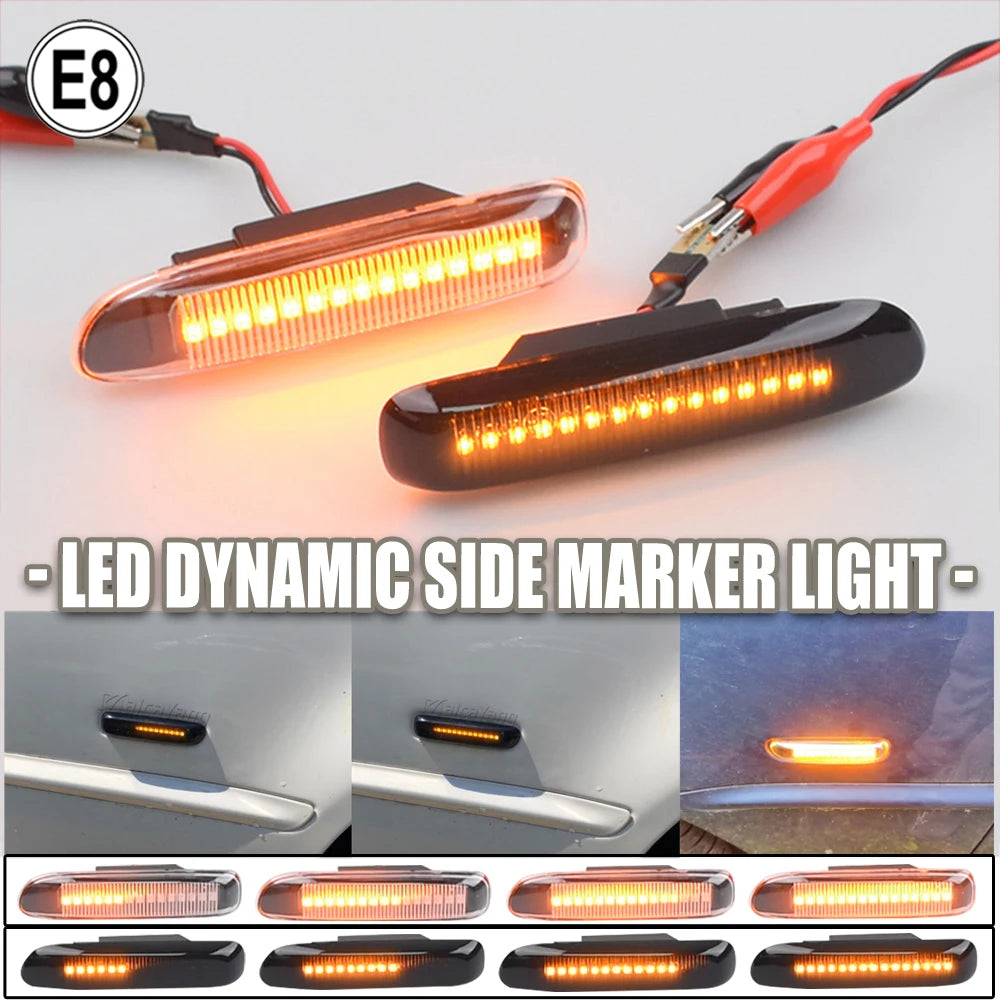 Sequential Flashing LED Turn Signal Side Marker Light For BMW 3 Series E46 Sedan Coupe Wagon Convertible 1997-2001