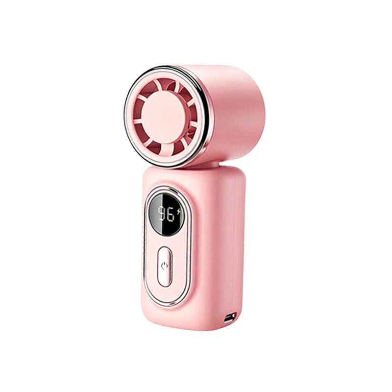 Mini Ice Compress Fan High Speed Cooling Ice Pack Fan 3000mAh 5 Speeds 180°Adjustable LED Display USB Rechargeable Portable Fans