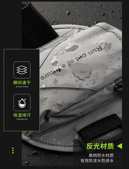 Outdoor Sports Running Fitness Mobile Phone Arm Bag Night Running Reflective Safety Wrist Bag Men and Women 6.5-Inch