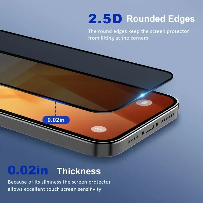 1-5Pcs Full Cover Privacy Screen Protector For iPhone 16 15 13 11 14Pro Max Anti Spy Tempered Glass For iPhone X XS Max XR by PDG ibma