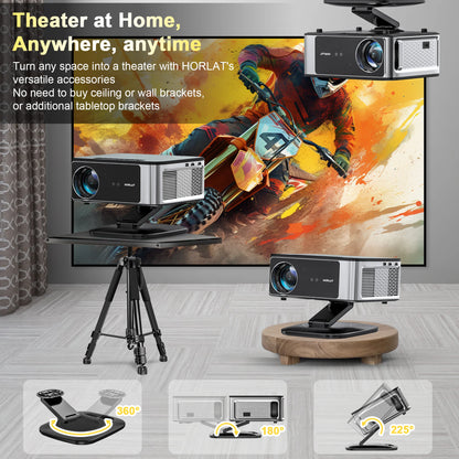 HORLAT Google TV Android 14 Projector 3000ANSI Lumens Auto Focus WiFi 6 3D Full HD 1080P 4K Support Smart Home Theater Projector