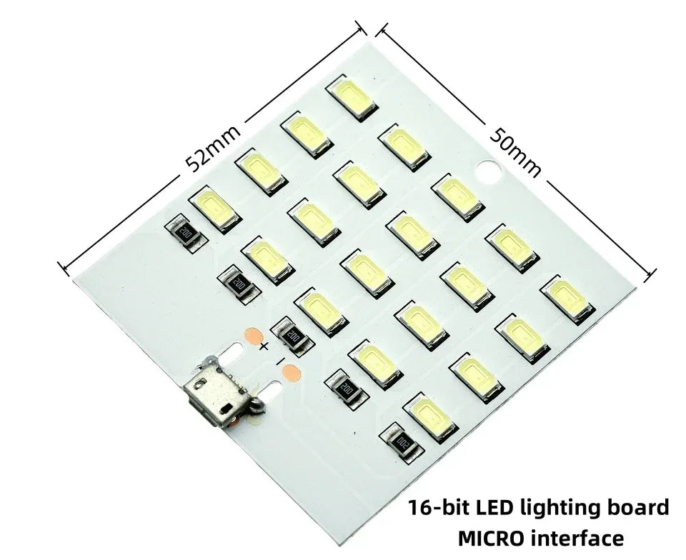 5730 SMD LED Light Panel 5V 450mA Micro USB Powered for Emergency Night Lamp Mobile Charger