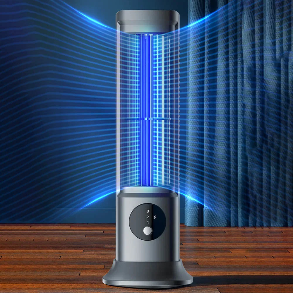 Desk Tower Fan USB Rechargeable 3 Speeds Summer Ventilation Fan Vertical Horizontal Electric Fan Household Air Conditioning Fan