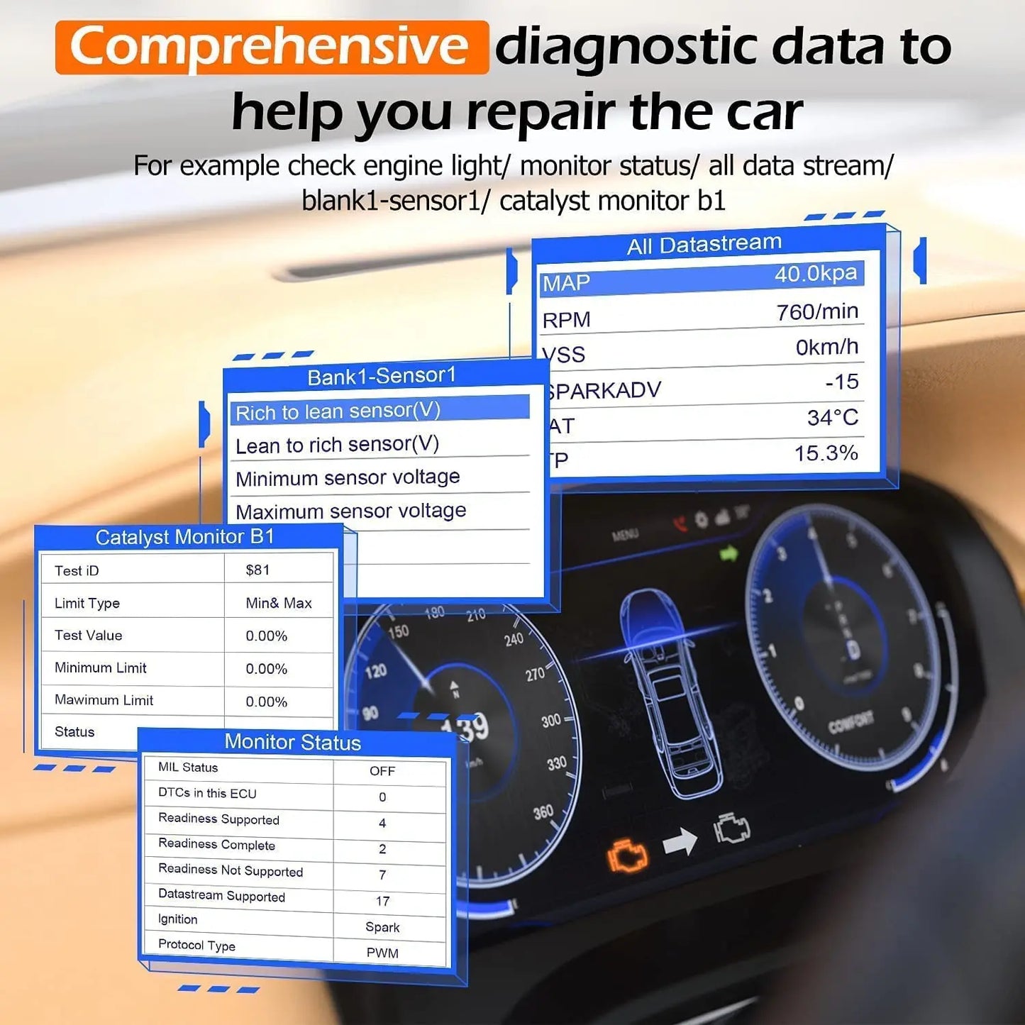 Autophix OM126P OBD2 Scanner Code Reader EOBD JOBD Universal OBD2 Car Engine Analyzer Automotive Scanner Scan Tools Free Update