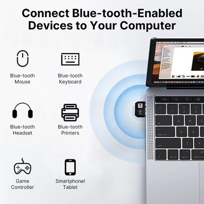 KEBIDUMEI USB Bluetooth 6.0 Adapter Bluetooth 5.4 Dongle for PC Win 11/10/8.1 Bluetooth Receiver&Transmitter for Keyboard/Mouse