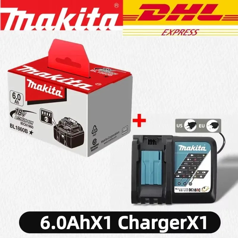 100% Original Makita 18V Battery 18V 6Ah Replacement Battery for Makita BL1860B BL1850 BL1840 BL1830 Li-ion Power Tool Battery