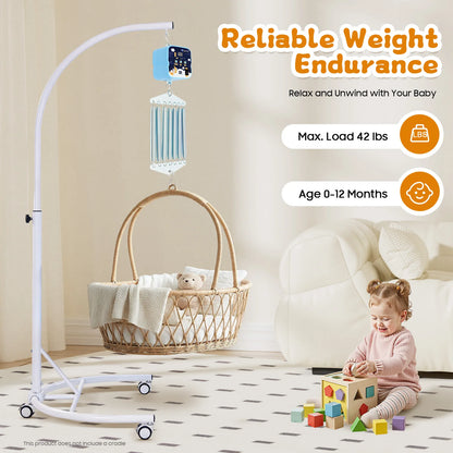 12W Electric Baby Swing Control, 7 Springs Baby Cradle Rocker Control, Adjustable Hanging Babies 0-12 Months