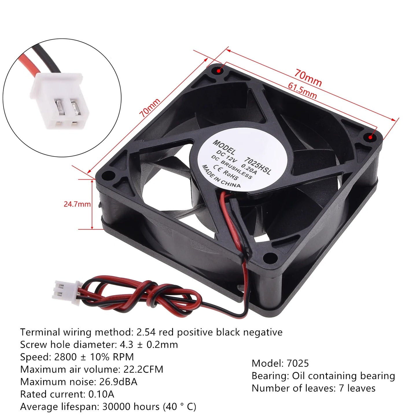 Silent DC12V Brushless Oil Content Cooling fan，for Power Supply Toy Chassis Multiple Sizes Available 2 3 4 5 6 7 8 9CM Silent