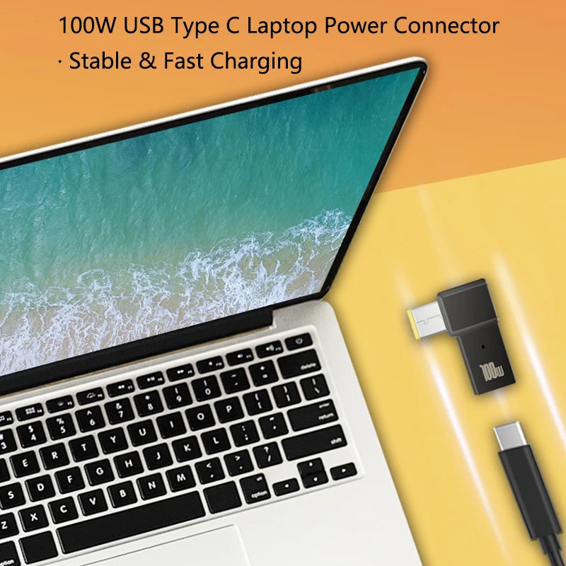 PD 100W USB Type C Female to DC Male Adapter for Lenovo ThinkPad USB-C Fast Charging Cable Converter Square PD Plug