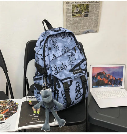 middle high school backpack for teenage boys cool school bag college student backpack large capacity schoolbag for boy cute doll