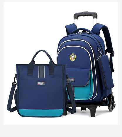 School Bag Kids Rolling Backpack for Boy Girls Wheeled Backpacks With Wheels Trolley Bookbag Carry on Luggage with Shoulder Bags