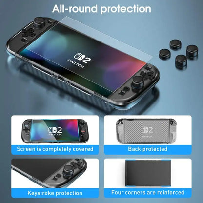 New Suitable Switch 2 Protective Case With Transparent Mesh Texture For Shock Scratch And Fingerprint Resistance
