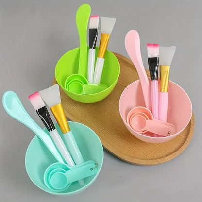 7pcs Face Mask Mixing Bowl Set, DIY Facemask Mixing Tool Kit, Facial Mask Bowl Stick Spatula Silicone Soft Face Brushes Spoons