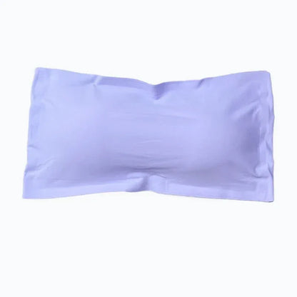 1-Piece Adolescent Girls Stretch Strapless Bras Ice Silk Seamless Bandeau Breast Care Cup Young Girls Soft Wraps Crop Tube Tops